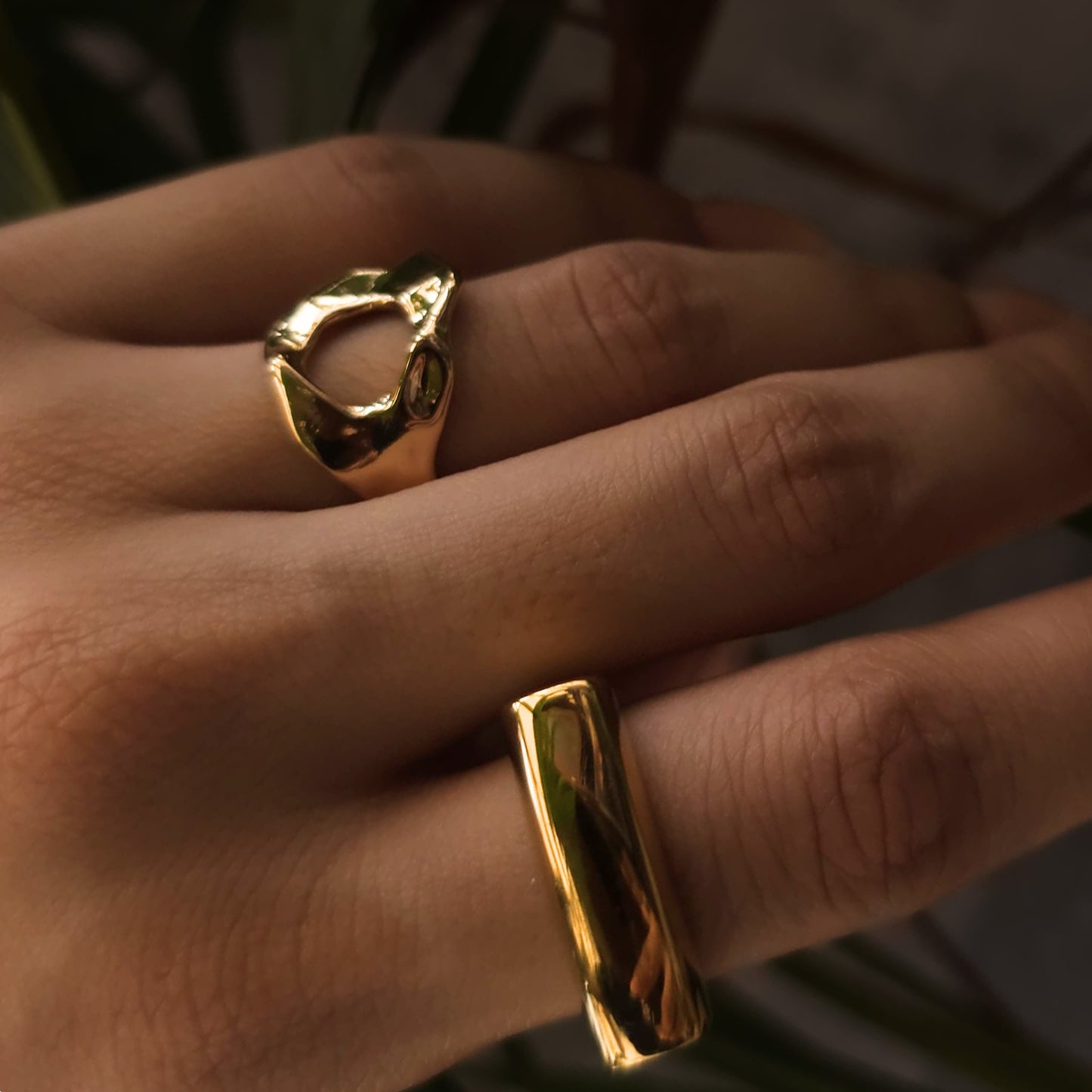 Gold Plated Anti Tarnish Ring - Freya Statement Ring