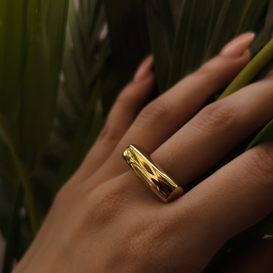 Gold Plated Anti Tarnish Ring - Zinna Statement Ring