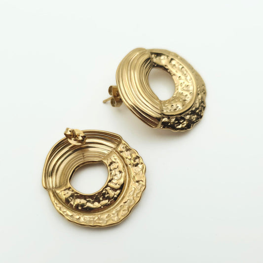 Gold Plated Anti Tarnish Earrings - Relic Studs