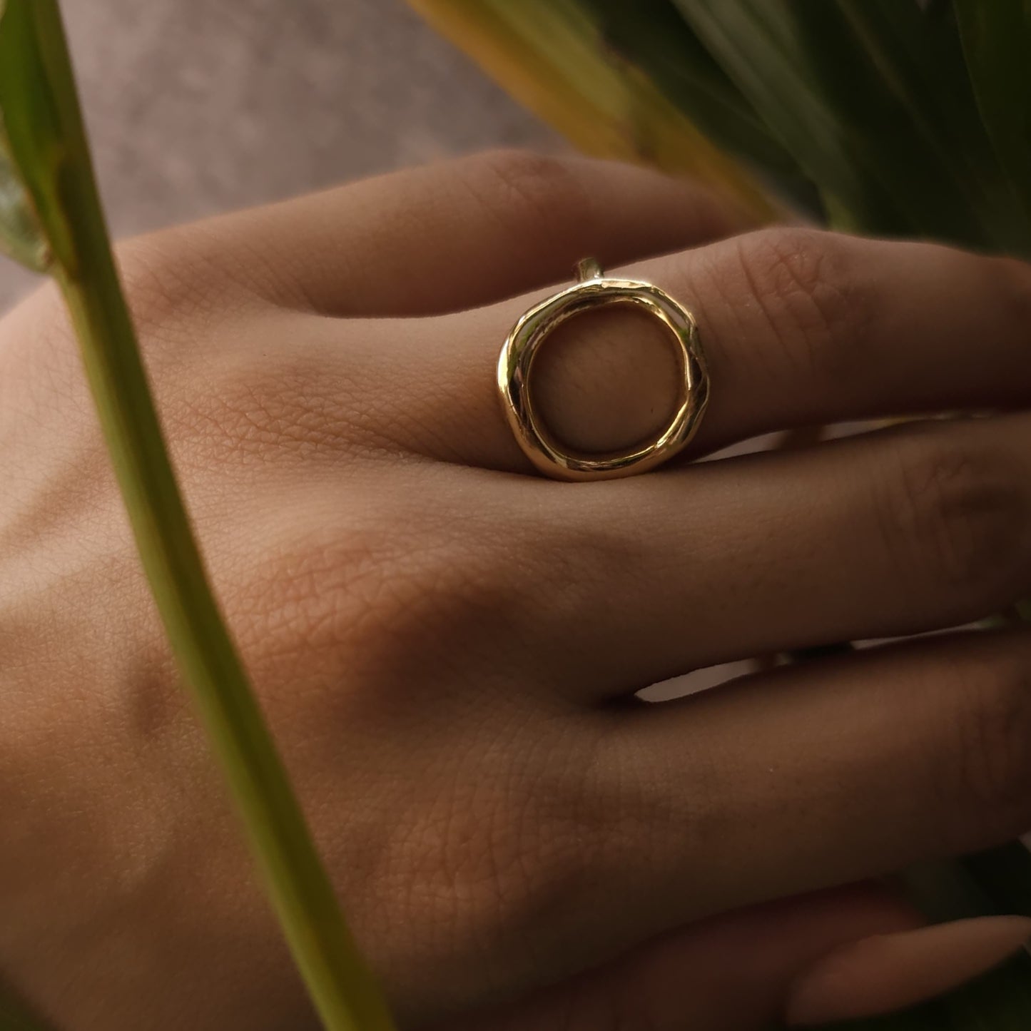 Gold Plated Anti Tarnish Ring - Reyes Statement Ring